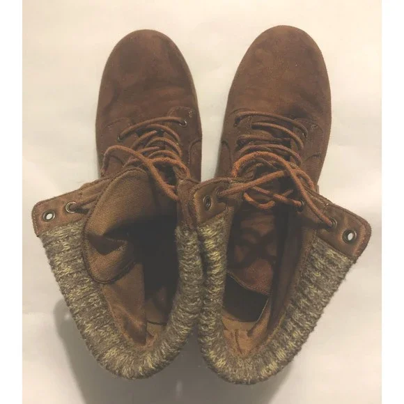 Arizona Jeans Co. Women's Yetta Ankle Boots Size 8M Brown Suede Sweater Lined - Picture 5 of 12